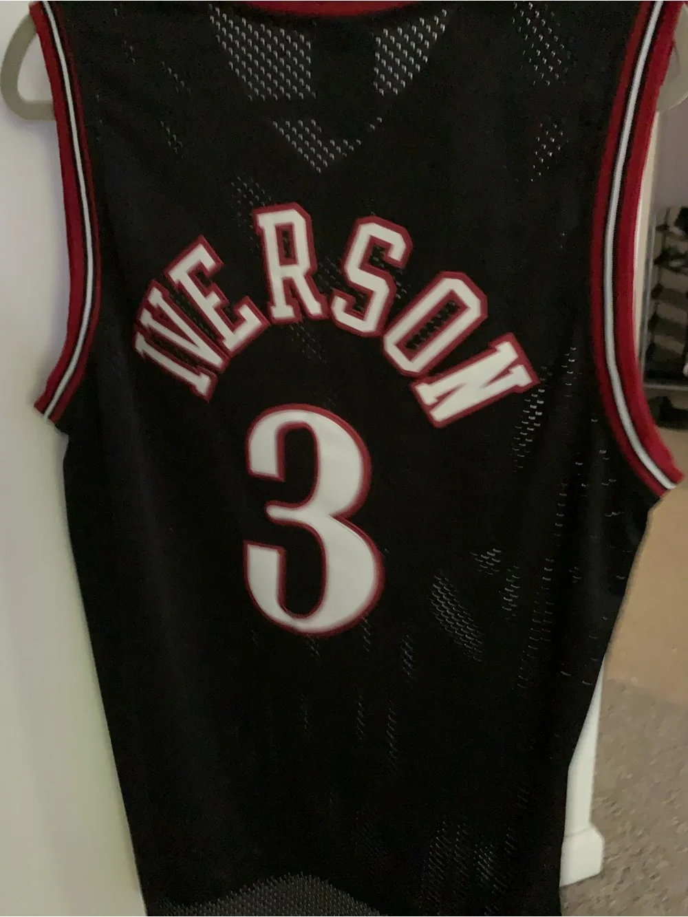 Adidas Philadelphia 76ers Black Allen Iverson Vintage #3 NBA Jersey Oakwood
